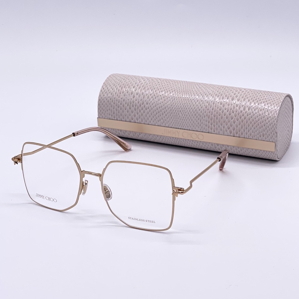 NEW JIMMY CHOO JC262 J5G GOLD SQUARE WOMEN’S EYEGLASSES JIMMY CHOO JC 262 GOLD